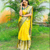 Glorious Yellow Soft Silk Saree With Adorable Blouse Piece