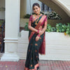 Exceptional Dark Green Soft Silk Saree With Glowing Blouse Piece