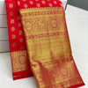 Desultory Red Soft Silk Saree With Staggering Blouse Piece