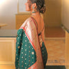 Demesne Dark Green Paithani Silk Saree With Comely Blouse Piece