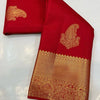 Prodigal Red Soft Silk Saree With Ornate Blouse Piece