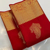 Prodigal Red Soft Silk Saree With Ornate Blouse Piece
