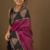 Adorable Purple Soft Banarasi Silk Saree With Glorious Blouse Piece