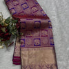 Rhapsody Purple Soft Banarasi Silk Saree With Piquant Blouse Piece