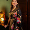 Charming Black Soft Banarasi Silk Saree With Hypnotic Blouse Piece