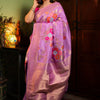 Glorious Lavender Soft Banarasi Silk Saree With Stunner Blouse Piece