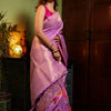 Glorious Lavender Soft Banarasi Silk Saree With Stunner Blouse Piece