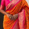 Imbrication Orange Soft Silk Saree With Rhapsodic Blouse Piece