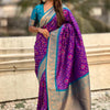 Engrossing Purple Soft Silk Saree With Marvellous Blouse Piece