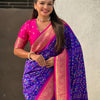Posh Royal Purple Soft Silk Saree With Demesne Blouse Piece