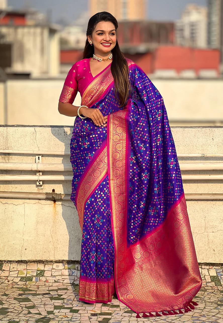 Posh Royal Purple Soft Silk Saree With Demesne Blouse Piece