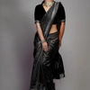 Tempting Black Soft Silk Saree With Devastating Blouse Piece