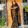 Palimpsest Black Soft Silk Saree With Magnetic Blouse Piece