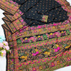 Palimpsest Black Nylon Dola Pashmina Saree With Classy Blouse Piece