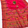 Winsome Dark Pink Nylon Dola Pashmina Saree With Evanescent Blouse Piece