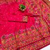 Winsome Dark Pink Nylon Dola Pashmina Saree With Evanescent Blouse Piece
