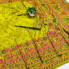 Ethnic Mehandi Nylon Dola Pashmina Saree With Quixotic Blouse Piece