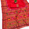 Improbable Red Nylon Dola Pashmina Saree With Sonorous Blouse Piece