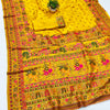 Grandiose Yellow Nylon Dola Pashmina Saree With Eclat Blouse Piece