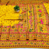 Grandiose Yellow Nylon Dola Pashmina Saree With Eclat Blouse Piece