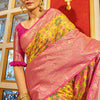 Fugacious Yellow Patola Silk Saree with Dalliance Blouse Piece
