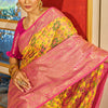 Fugacious Yellow Patola Silk Saree with Dalliance Blouse Piece