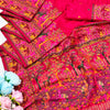 Resonant Dark Pink Nylon Dola Pashmina Saree With Profuse Blouse Piece