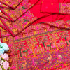 Woebegone Red Nylon Dola Pashmina Saree With Redolent Blouse Piece