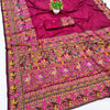 Prettiest Wine Nylon Dola Pashmina Saree With Glamorous Blouse Piece