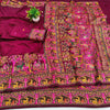 Prettiest Wine Nylon Dola Pashmina Saree With Glamorous Blouse Piece