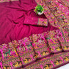 Prettiest Wine Nylon Dola Pashmina Saree With Glamorous Blouse Piece