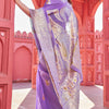 Hypnotic Lavender Cotton Silk Saree With Fairytale Blouse Piece