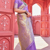 Hypnotic Lavender Cotton Silk Saree With Fairytale Blouse Piece