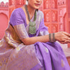 Hypnotic Lavender Cotton Silk Saree With Fairytale Blouse Piece