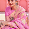Comely Pink Cotton Silk Saree With Dalliance Blouse Piece
