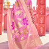Comely Pink Cotton Silk Saree With Dalliance Blouse Piece