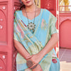 Lissome Sky Cotton Silk Saree With Serendipity Blouse Piece