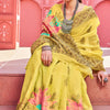 Splendiferous Yellow Cotton Silk Saree With Luxuriant Blouse Piece