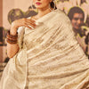 Engrossing Beige Soft Banarasi Silk Saree With Deserving Blouse Piece