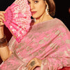 Amazing Pink Soft Banarasi Silk Saree With Marvellous Blouse Piece