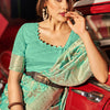 Outstanding Sea Green Soft Banarasi Silk Saree With Surpassing Blouse Piece