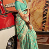 Outstanding Sea Green Soft Banarasi Silk Saree With Surpassing Blouse Piece