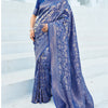 Pretty Blue Kanjivaram Silk Saree With Innovative Blouse Piece