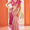 Gratifying Baby Pink Kanjivaram Silk Saree With Precious Blouse Piece