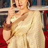 Marvellous Beige Kanjivaram Silk Saree With Adorning Blouse Piece