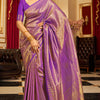 Inspiring Purple Kanjivaram Silk Saree With Divine Blouse Piece