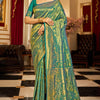 Demure Rama Kanjivaram Silk Saree With Evocative Blouse Piece