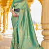 Petrichor Green Kanjivaram Silk Saree With Splendiferous Blouse Piece
