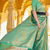Petrichor Green Kanjivaram Silk Saree With Splendiferous Blouse Piece