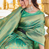 Petrichor Green Kanjivaram Silk Saree With Splendiferous Blouse Piece